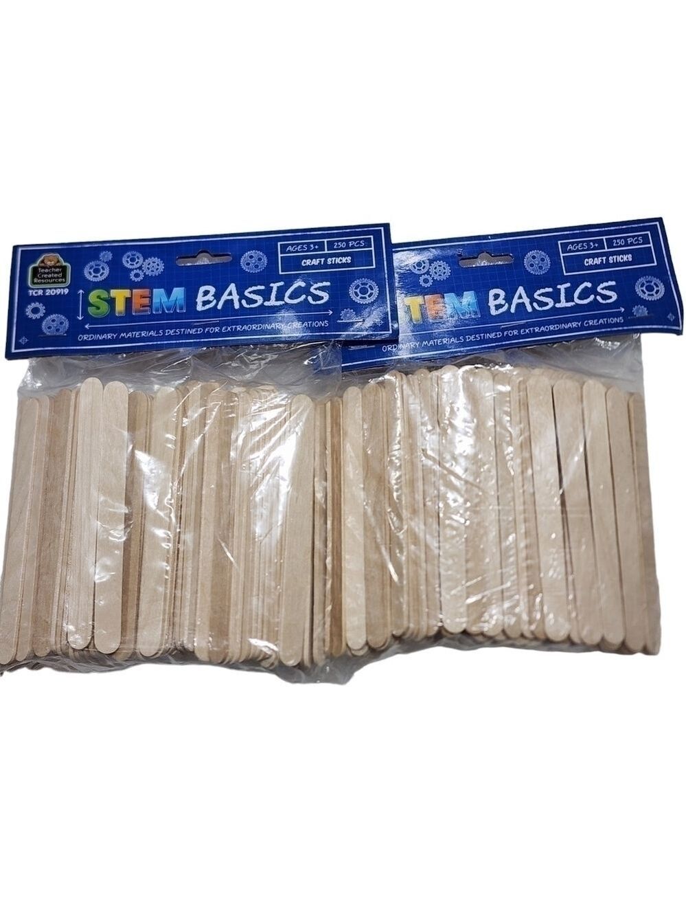 New TCR 20919 STEM Basics Craft sticks 250 ct 2 pack